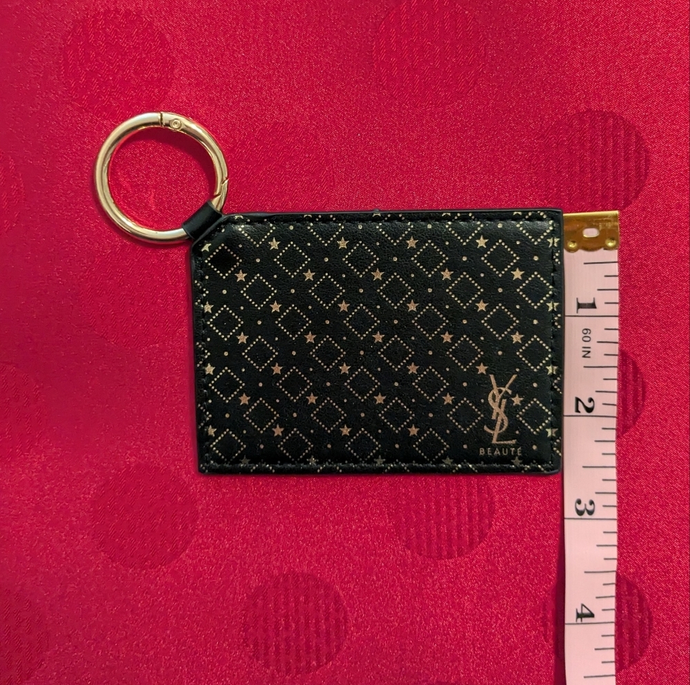 🆕 Yves Saint Laurent Mirror Keychain Keyring Bag Charm YSL Black With Gold Star - Picture 6 of 7